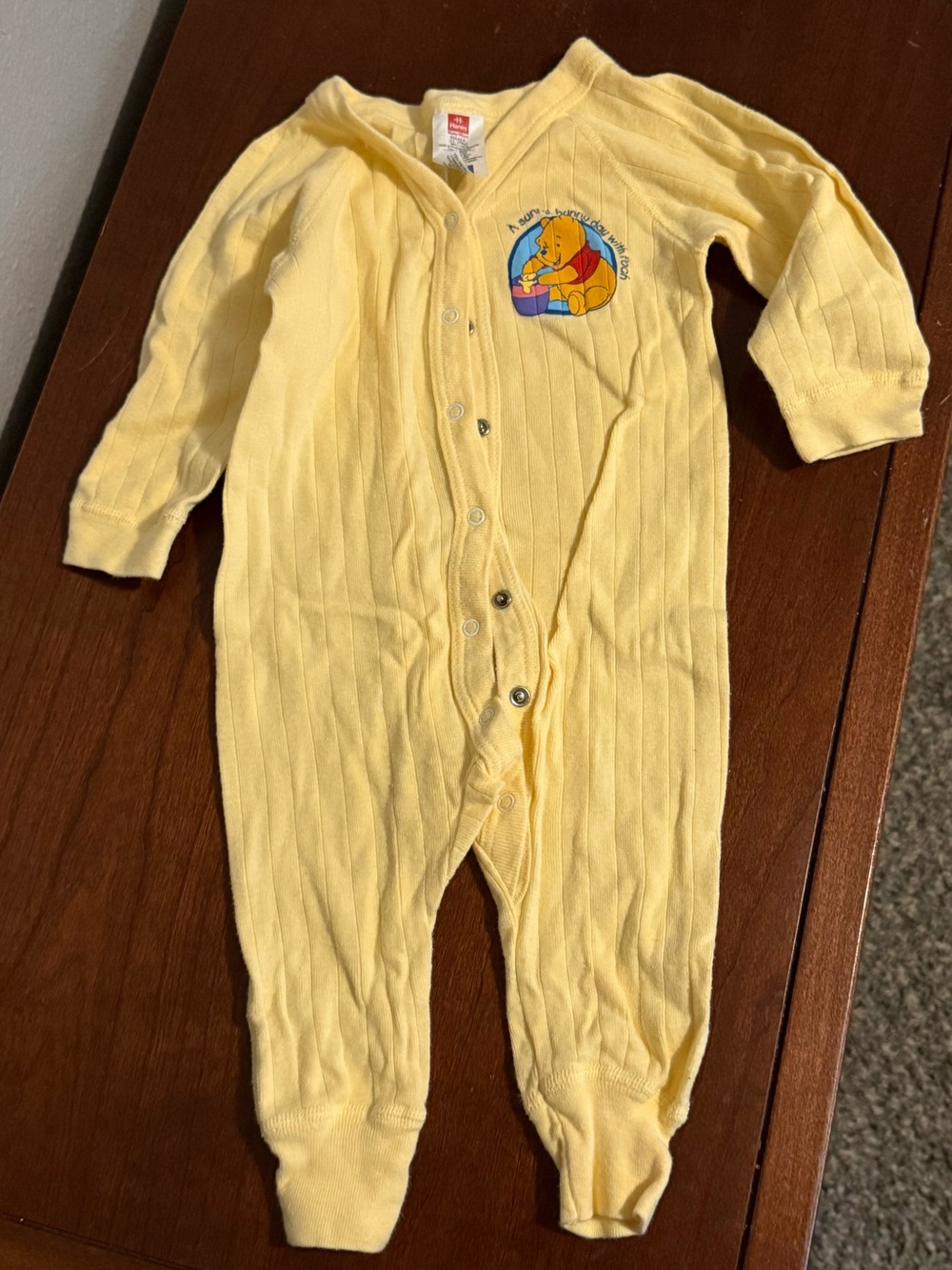 Vintage Winnie the Pooh Knit Baby One-Piece